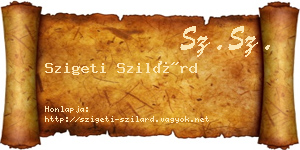 Szigeti Szilárd névjegykártya